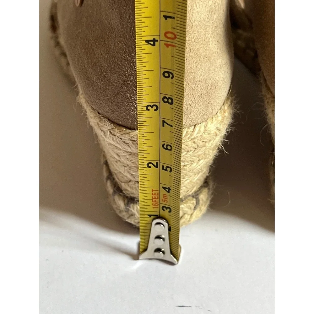 Verbenas Carmen Tan Suede Espadrille Wedge Shoes Made in Spain EU 39 US 8.5